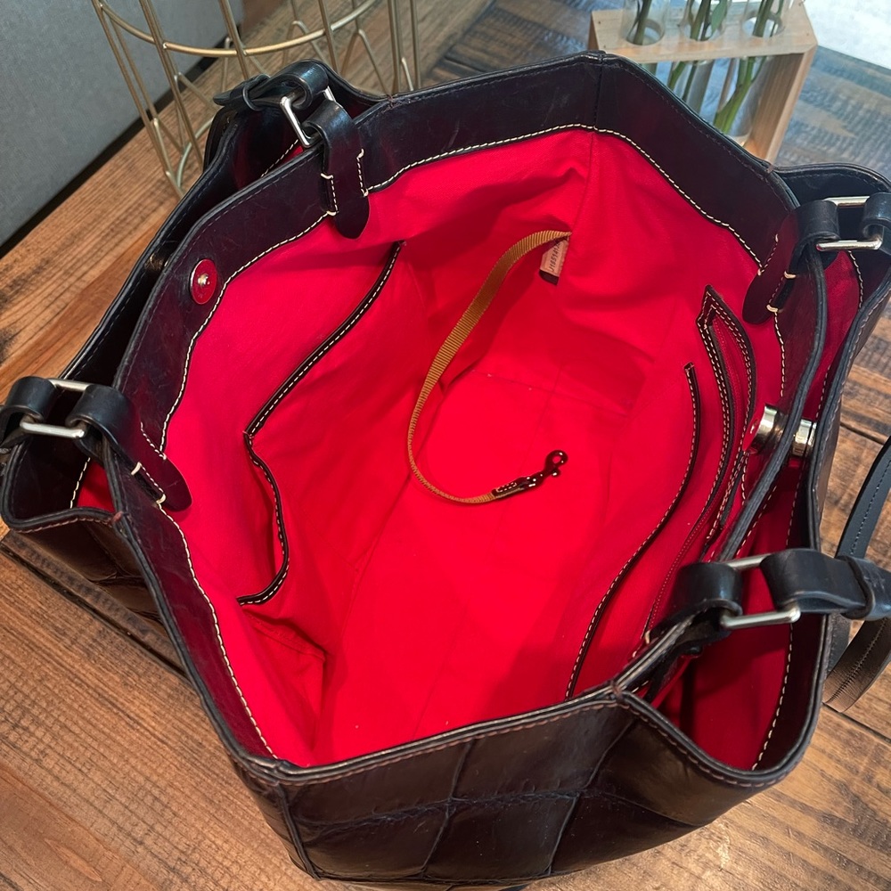 Dooney & Bourke Black Croc-Embossed Tote - Picture 9 of 14